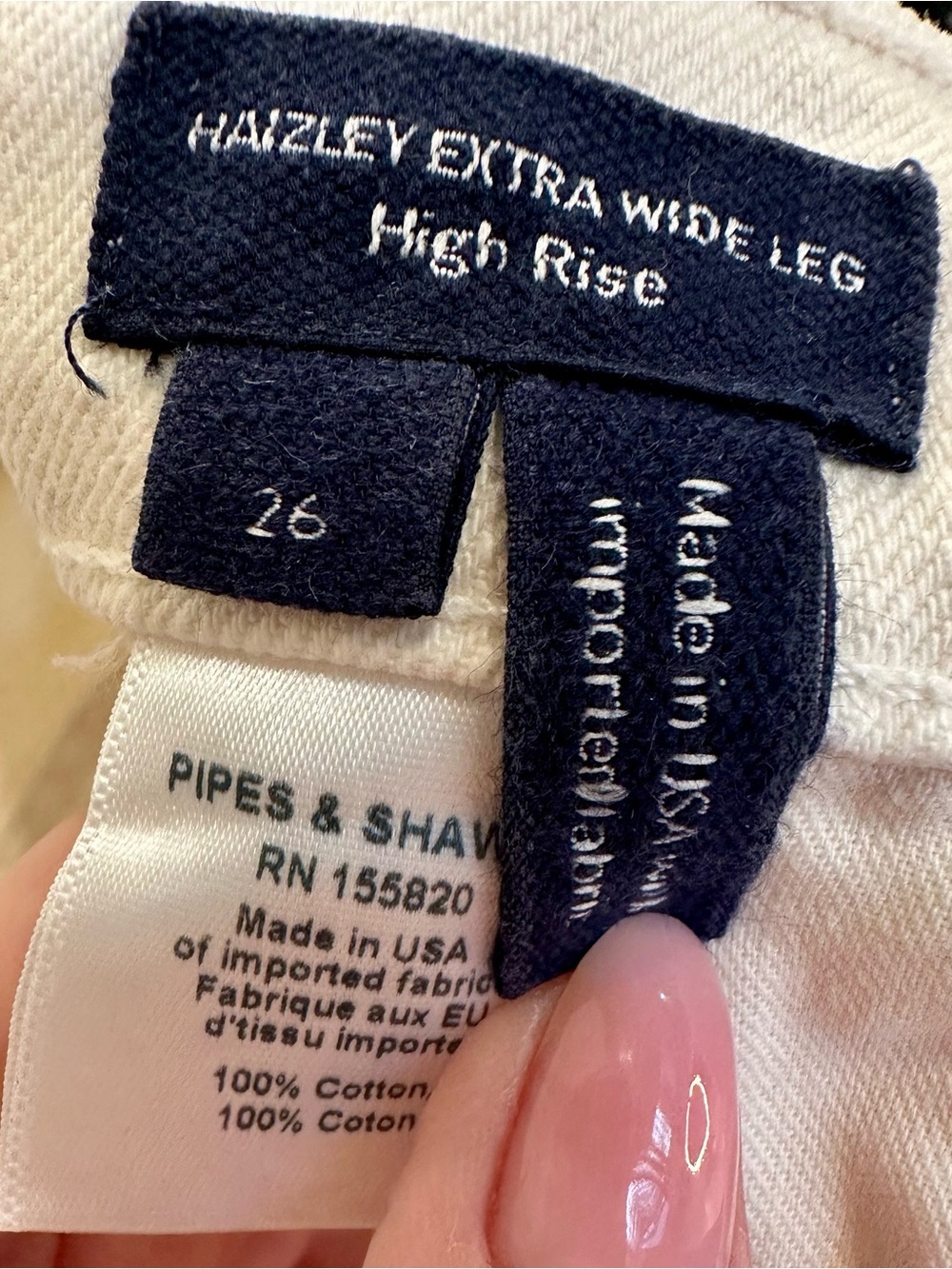 Veronica Beard Haizley Extra Wide Leg Cream Colored Jeans Size 26 - Picture 8 of 10